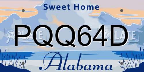 PQQ64D Alabama License Plate