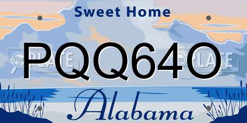 PQQ64O Alabama License Plate