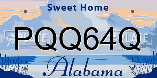 PQQ64Q Alabama License Plate