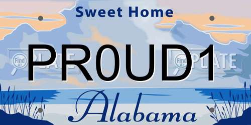 PR0UD1 Alabama License Plate