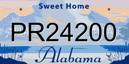 PR24200 Alabama License Plate