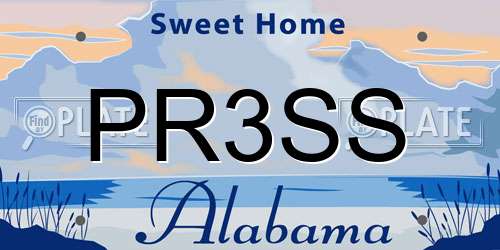 PR3SS Alabama License Plate