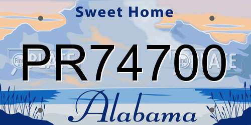 PR74700 Alabama License Plate