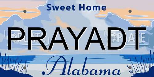 PRAYADT Alabama License Plate