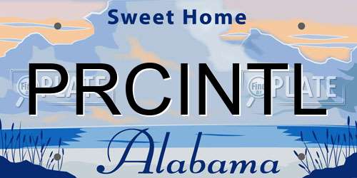 PRCINTL Alabama License Plate
