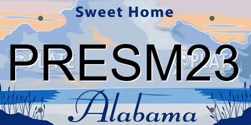 PRESM23 Alabama License Plate