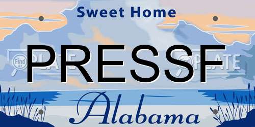 PRESSF Alabama License Plate