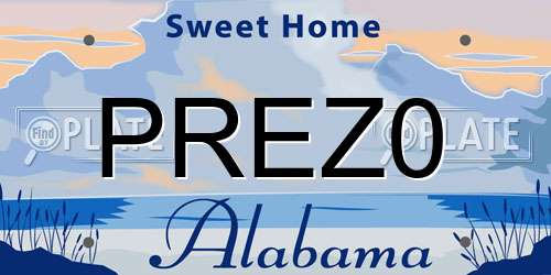 PREZ0 Alabama License Plate