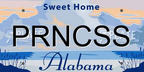 PRNCSS Alabama License Plate