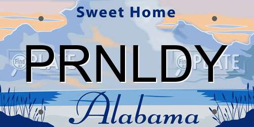 PRNLDY Alabama License Plate