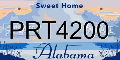 PRT4200 Alabama License Plate