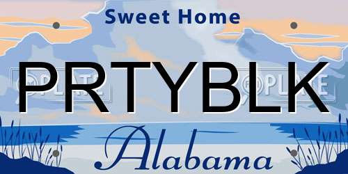PRTYBLK Alabama License Plate