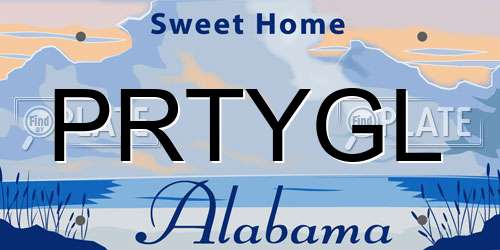 PRTYGL Alabama License Plate
