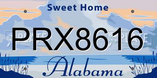 PRX8616 Alabama License Plate
