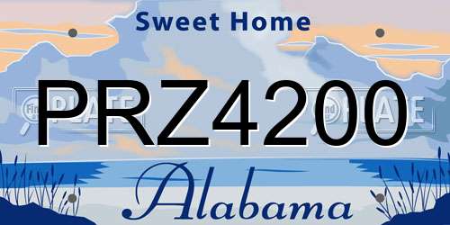 PRZ4200 Alabama License Plate