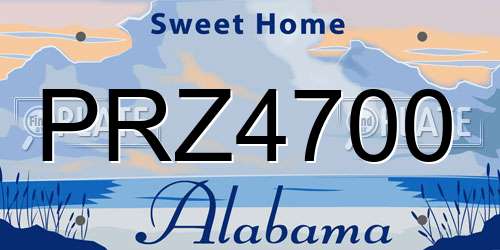 PRZ4700 Alabama License Plate