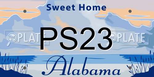 PS23 Alabama License Plate
