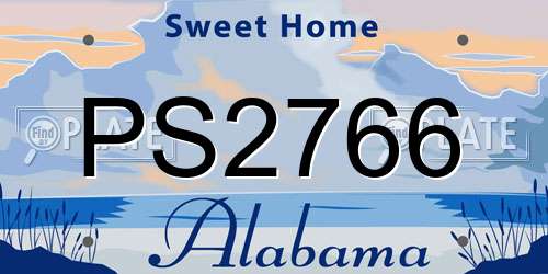 PS2766 Alabama License Plate