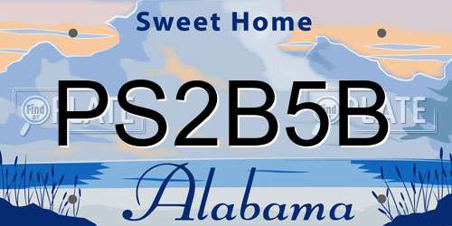 PS2B5B Alabama License Plate