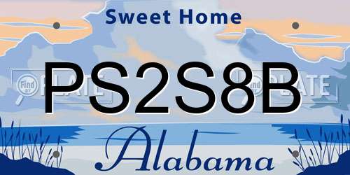PS2S8B Alabama License Plate