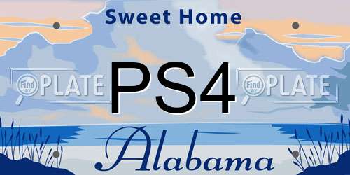 PS4 Alabama License Plate