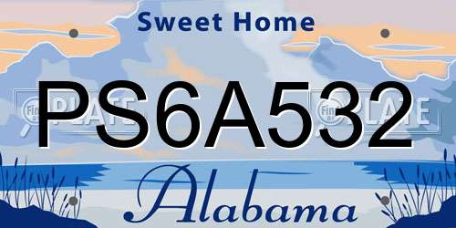 PS6A532 Alabama License Plate