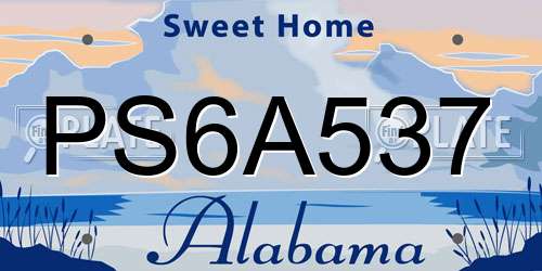 PS6A537 Alabama License Plate