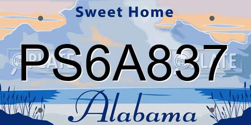 PS6A837 Alabama License Plate