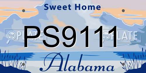 PS9111 Alabama License Plate