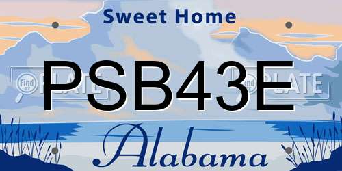 PSB43E Alabama License Plate