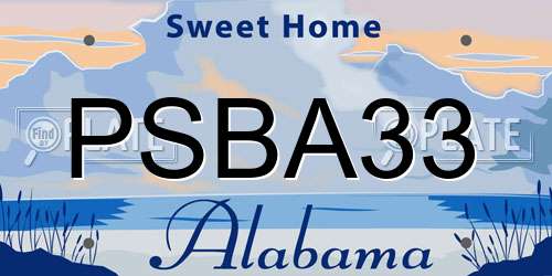 PSBA33 Alabama License Plate