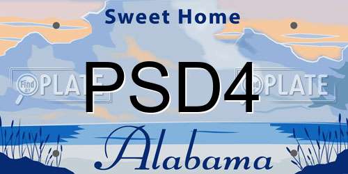 PSD4 Alabama License Plate