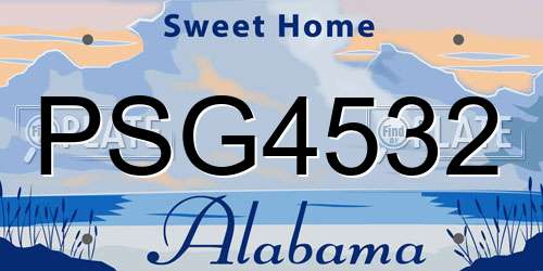 PSG4532 Alabama License Plate