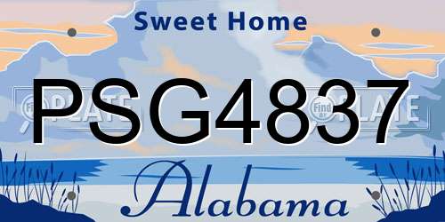 PSG4837 Alabama License Plate