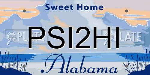 PSI2HI Alabama License Plate
