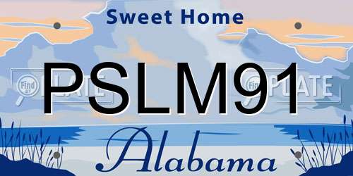 PSLM91 Alabama License Plate