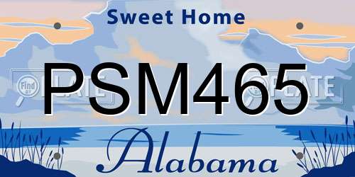 PSM465 Alabama License Plate