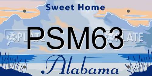 PSM63 Alabama License Plate