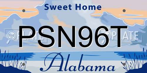 PSN96T Alabama License Plate