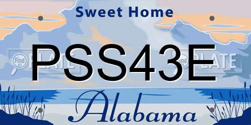 PSS43E Alabama License Plate