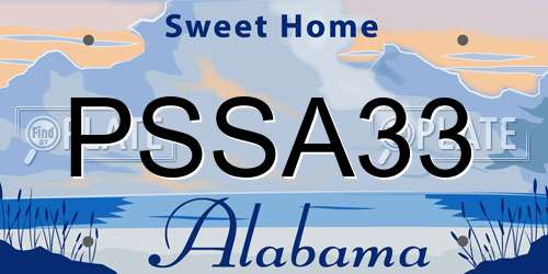 PSSA33 Alabama License Plate