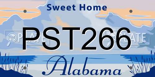 PST266 Alabama License Plate