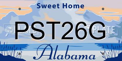 PST26G Alabama License Plate