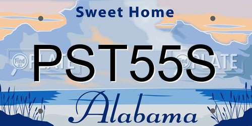 PST55S Alabama License Plate