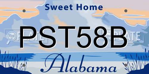 PST58B Alabama License Plate