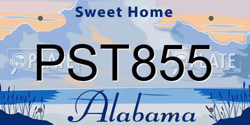 PST855 Alabama License Plate