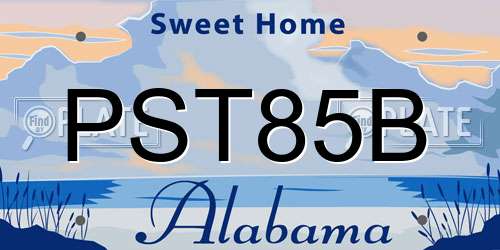 PST85B Alabama License Plate