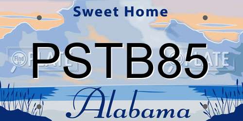 PSTB85 Alabama License Plate