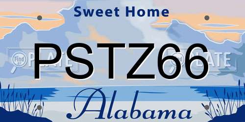 PSTZ66 Alabama License Plate