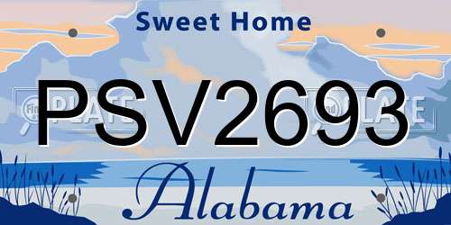 PSV2693 Alabama License Plate